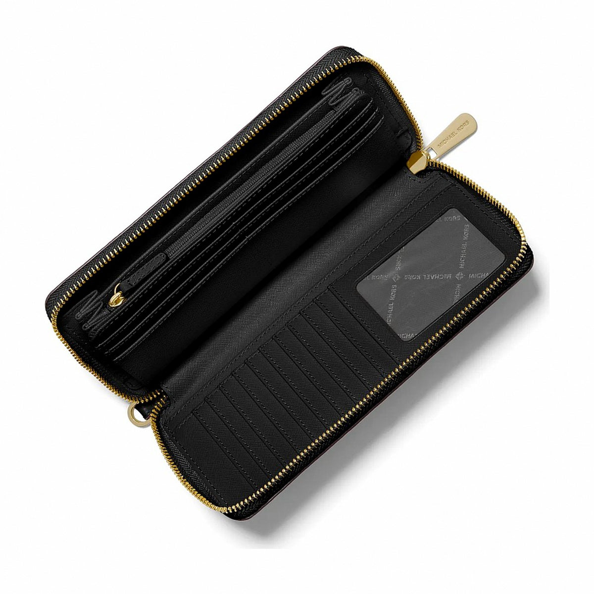 Michael Kors Jet Set Travel Large Pebbled Leather Wristlet - BLACK