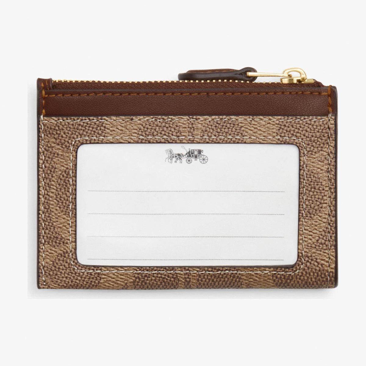 Coach Mini Skinny ID Case In Signature Canvas - Gold/Tan/Brown