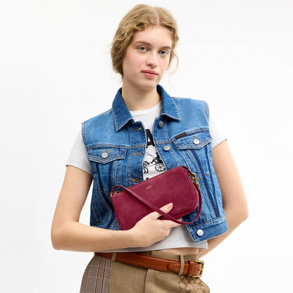 Coach Plaza Bag - Brass/Dark Fuchsia