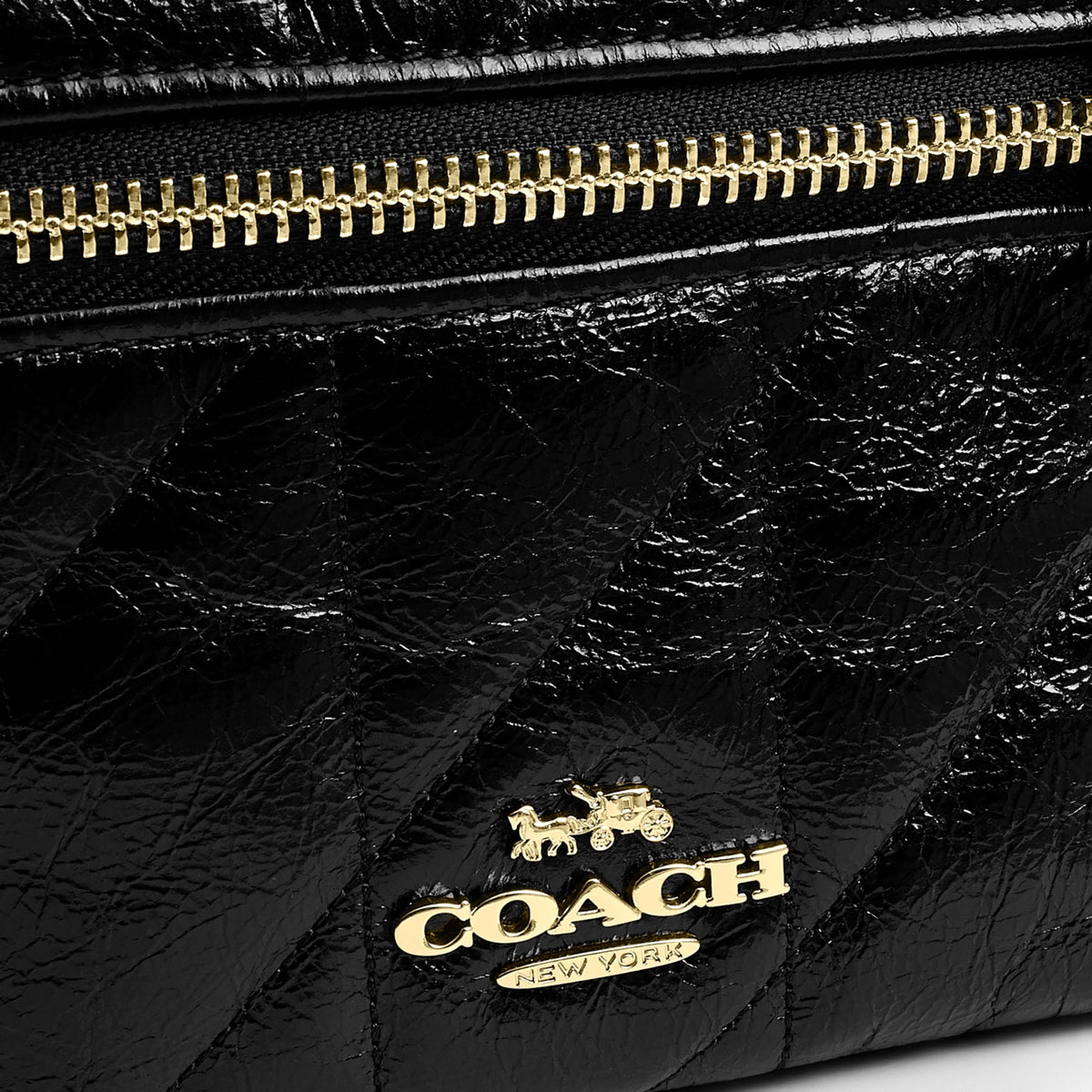 Coach Rainer Crossbody Bag 18 With Quilting - Gold/Black