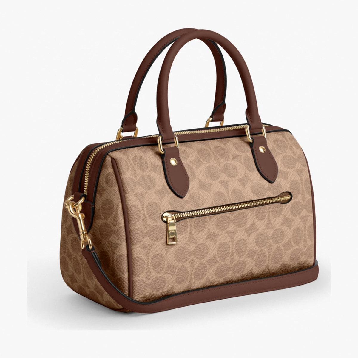 Coach Rowan Satchel Bag In Signature Canvas - Gold/Tan/Brown