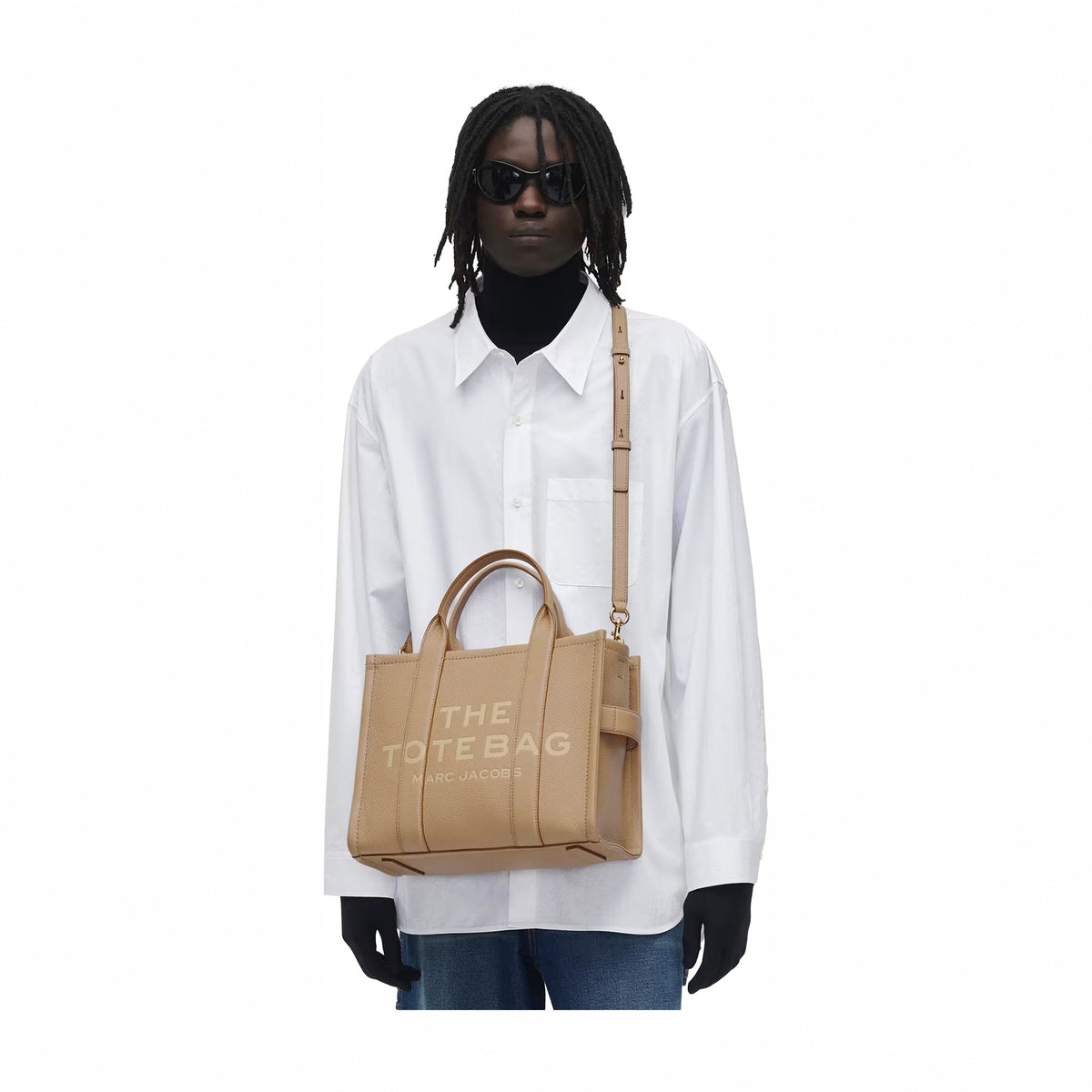 Marc Jacobs The Leather Medium Tote Bag - CAMEL