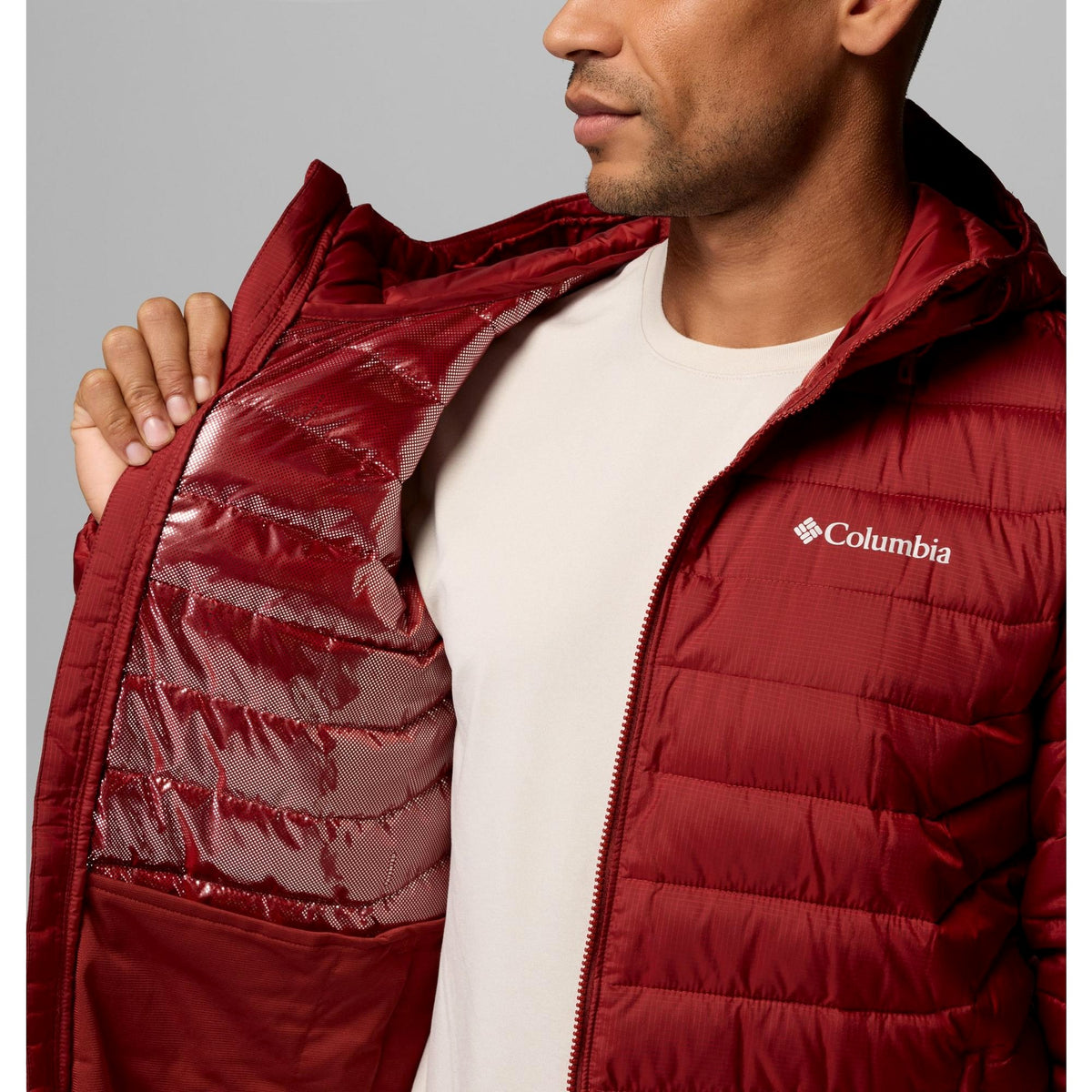 Columbia Men's Powder Lite II Hooded Jacket - Red Oxide Ripstop