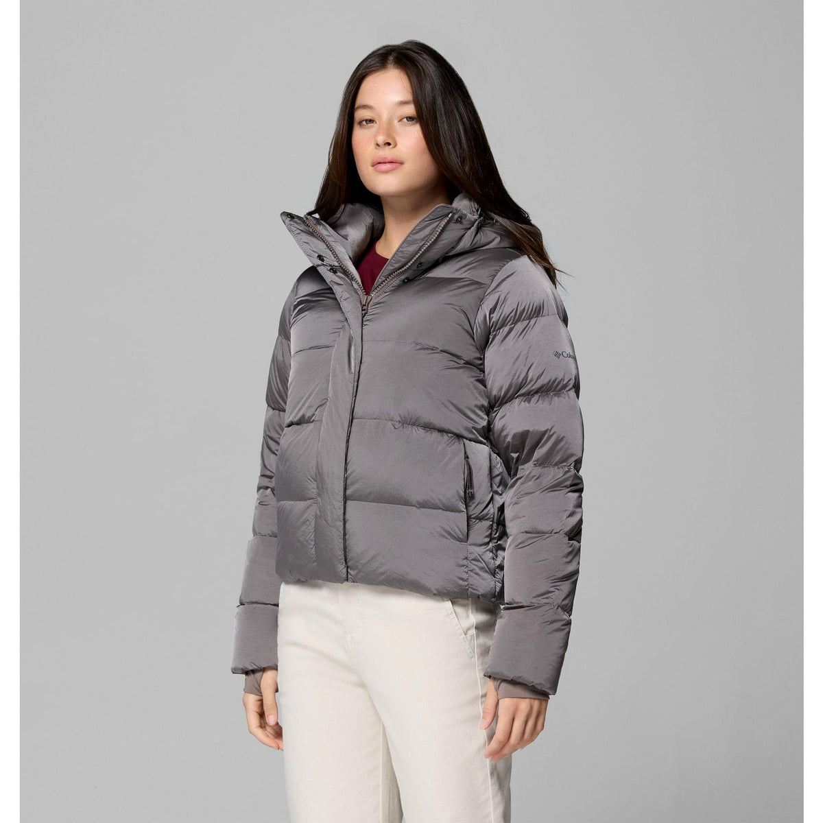 Columbia Women's Amaze Puff Hooded Jacket - Iron High Shine