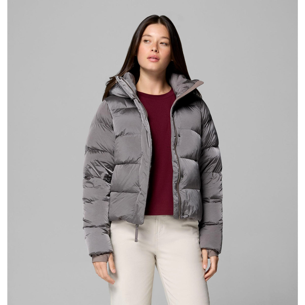 Columbia Women's Amaze Puff Hooded Jacket - Iron High Shine