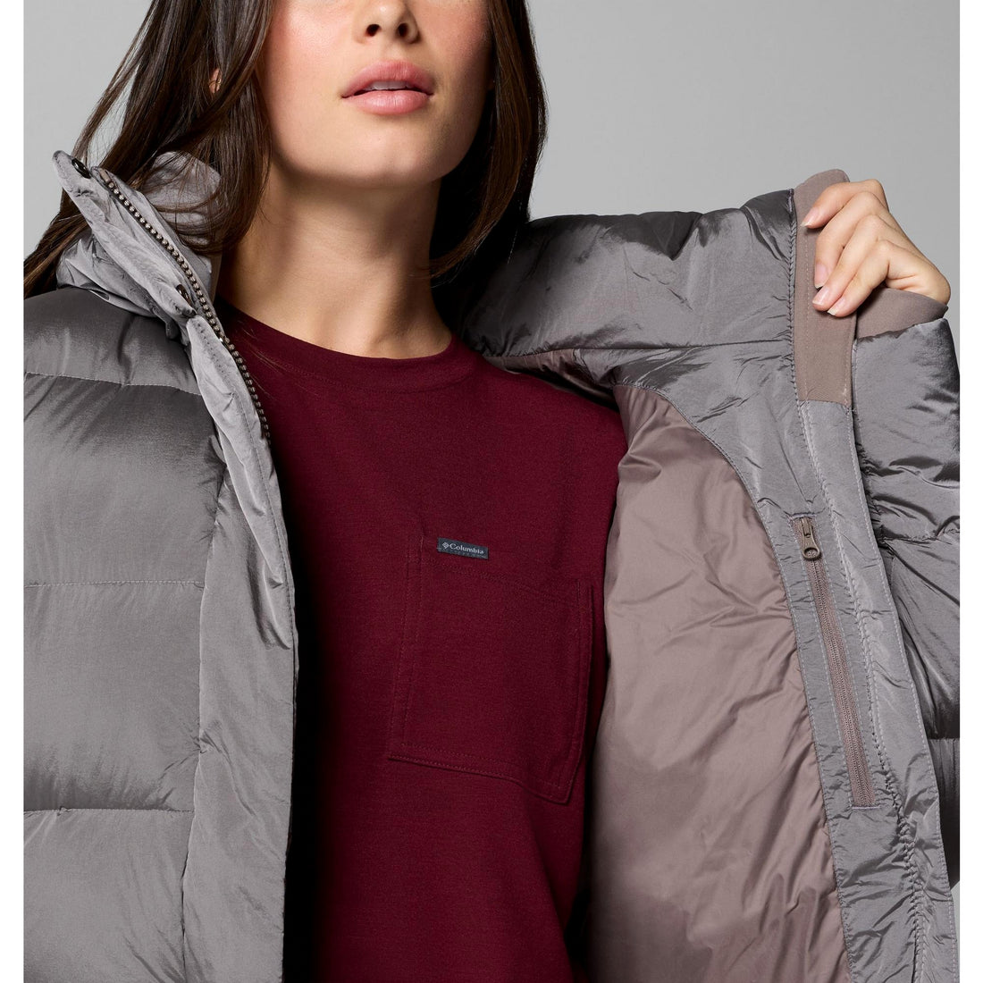 Columbia Women's Amaze Puff Hooded Jacket - Iron High Shine