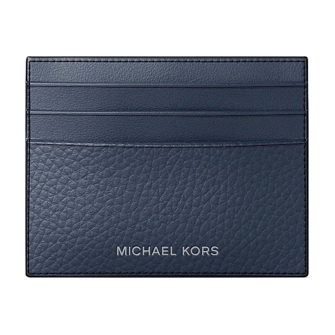 Michael Kors Cooper Pebbled Leather Card Case - NAVY