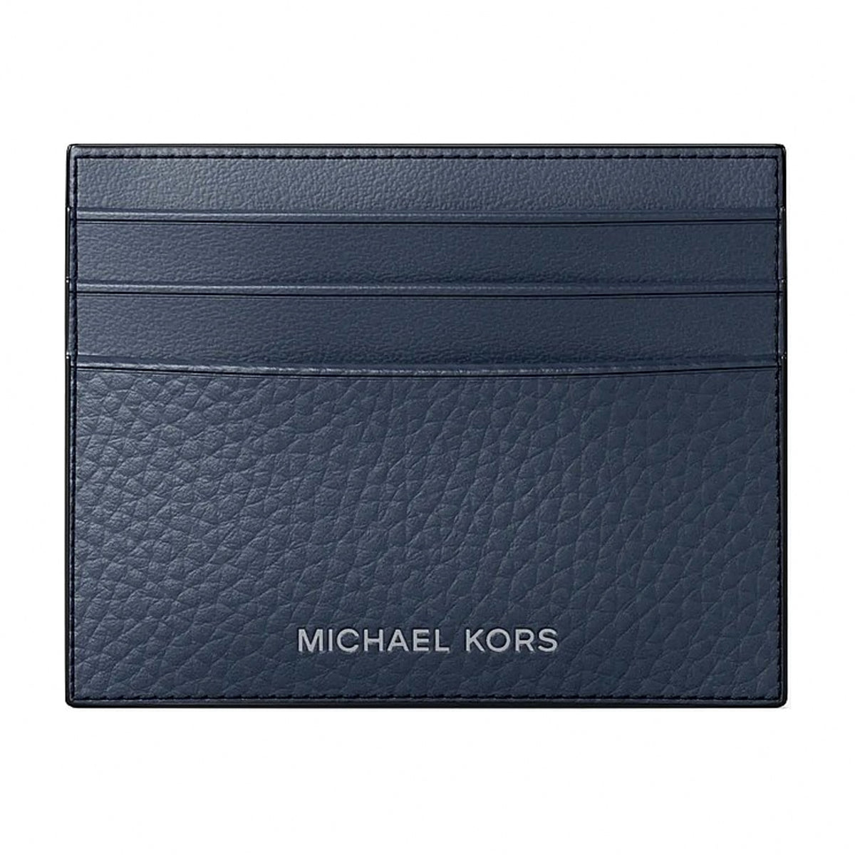 Michael Kors Cooper Pebbled Leather Card Case - NAVY