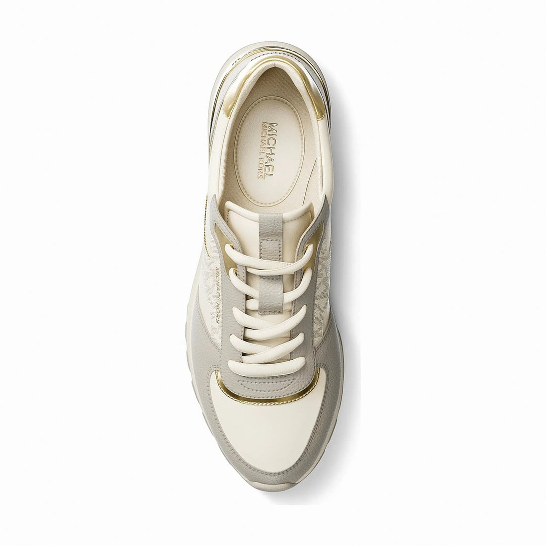 Michael Kors Remy Mixed-Media Trainer - VANILLA COMBO