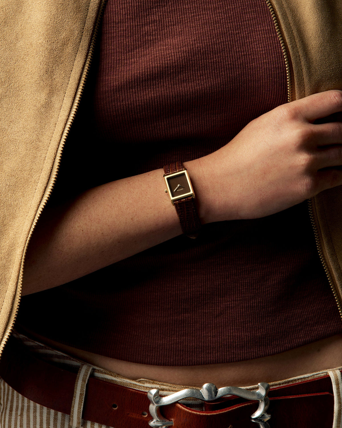 BREDA Virgil (Lizard Embossed) - Gold/Brown
