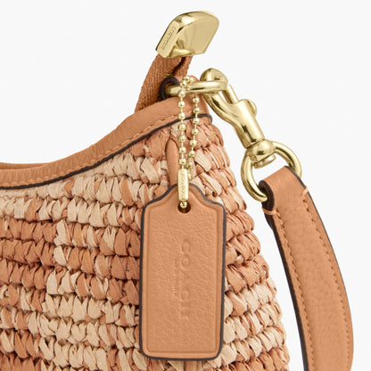 Coach Teri Mini Crossbody Bag With Gingham Print - Gold/Tan