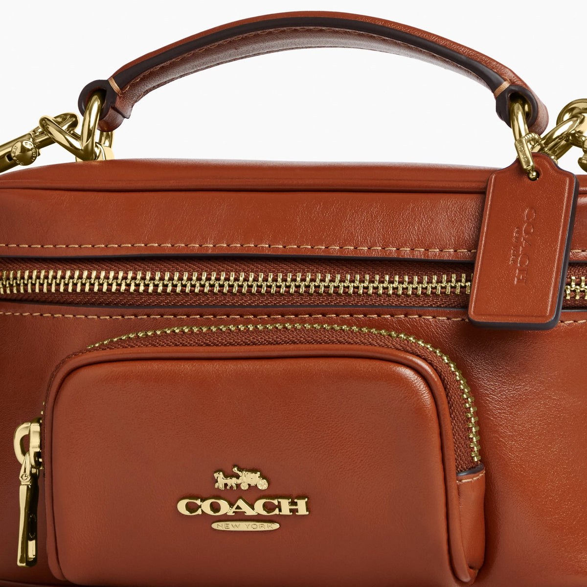 Coach Rainer Crossbody Bag 18 With Pocket - Gold/Cinnamon