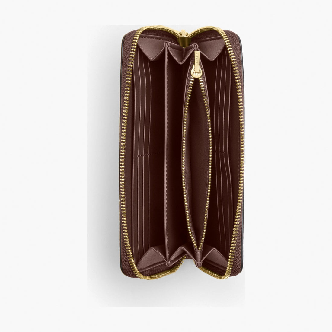 Coach Long Zip Around Wallet - Gold/Maple