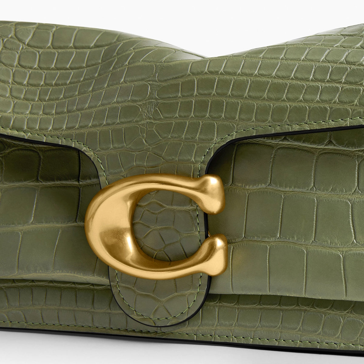 Coach Tabby Shoulder Bag 26 In Alligator - Brass/Moss
