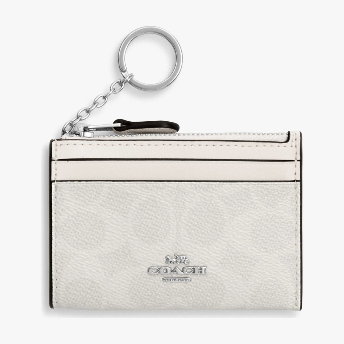 Coach Mini Skinny ID Case In Signature Canvas - Silver/White/Chalk