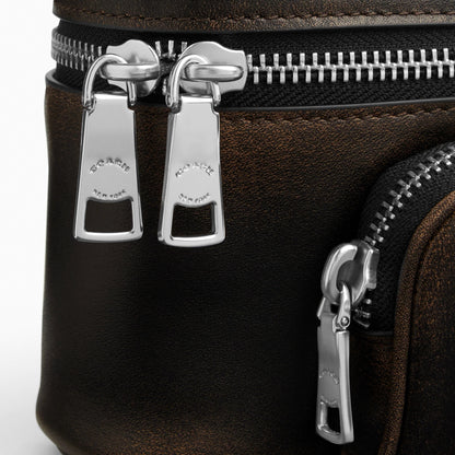Coach Rainer Crossbody Bag 18 With Pocket In Loved Leather - Silver/Black Brown