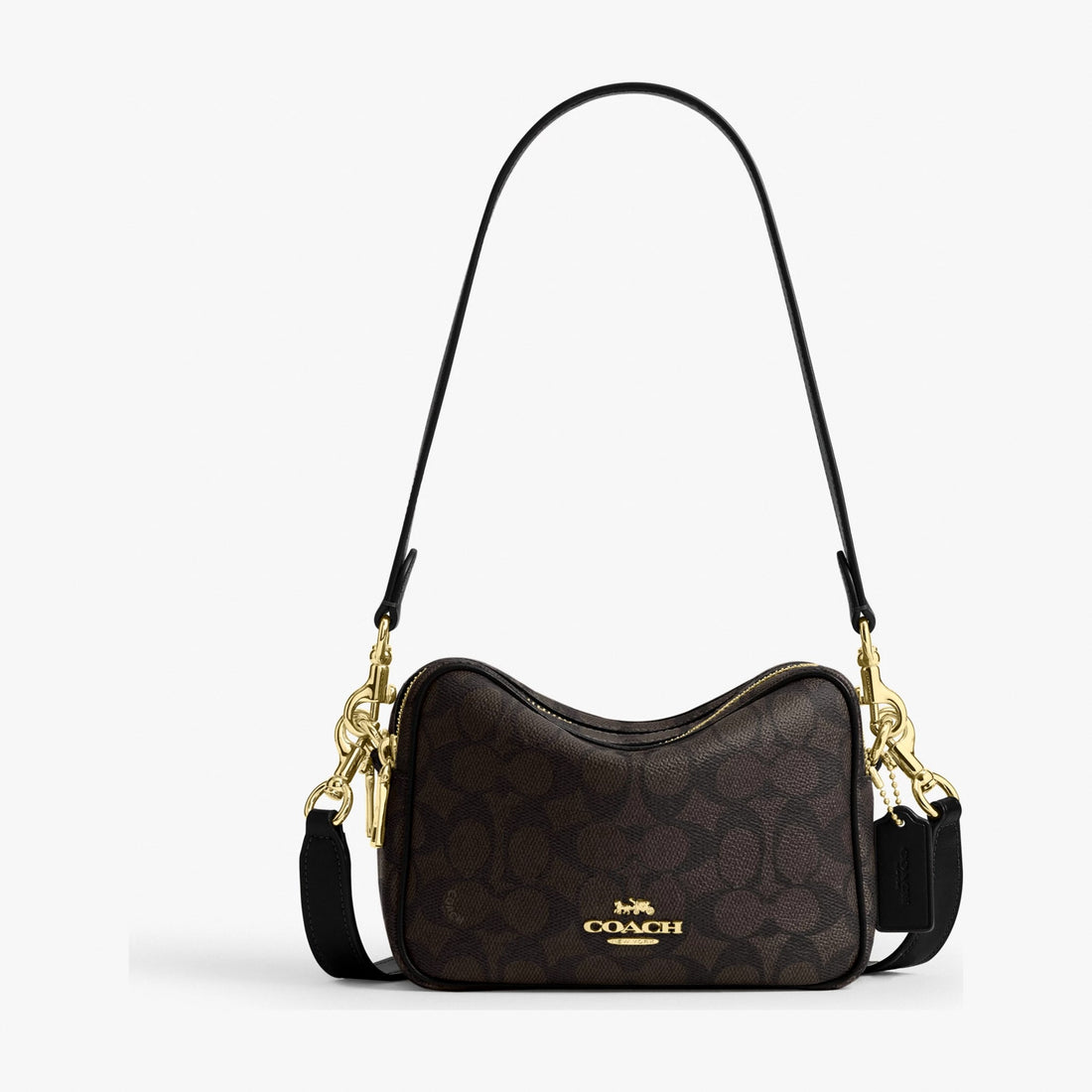 Coach Mini Carey Crossbody Bag In Signature Canvas - Gold/Walnut/Black