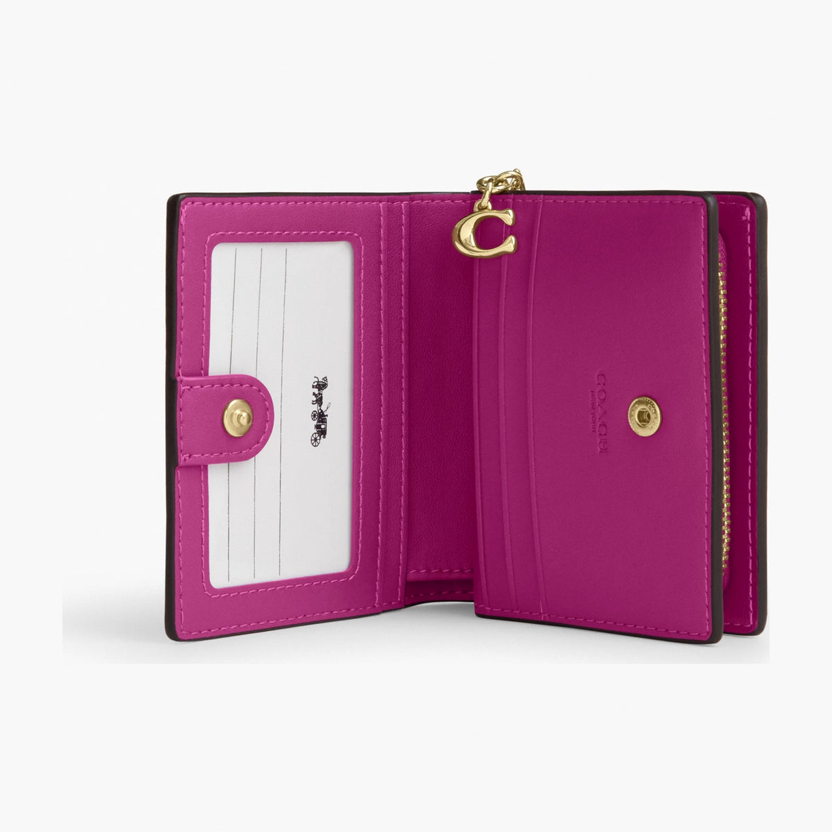 Coach Snap Wallet - Gold/Magenta
