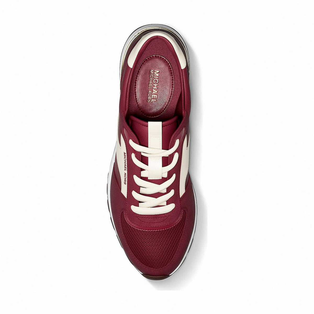 Michael Kors Remy Mixed-Media Trainer - MAROON