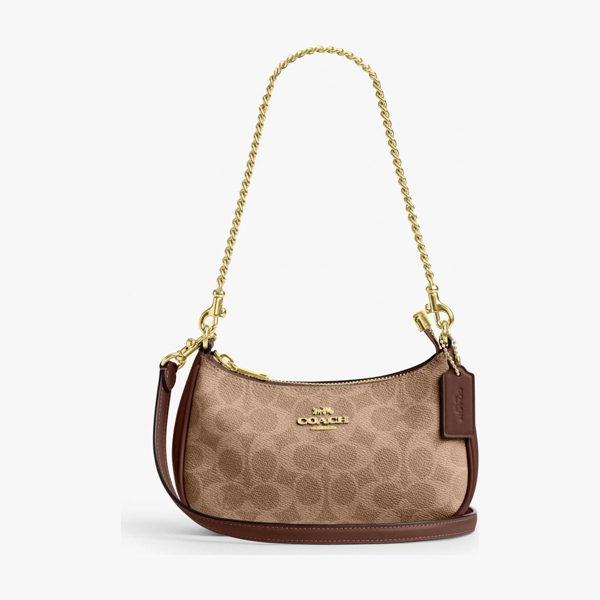 Coach Teri Mini Crossbody Bag In Signature Canvas - Gold/Tan/Brown