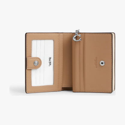 Coach Snap Wallet In Signature Canvas - Silver/White/Chalk