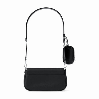 Michael Kors Jet Set Travel Small Pebbled Leather Crossbody Bag With Pouch - BLACK