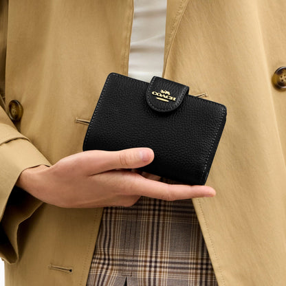 Coach Medium Corner Zip Wallet - Gold/Black