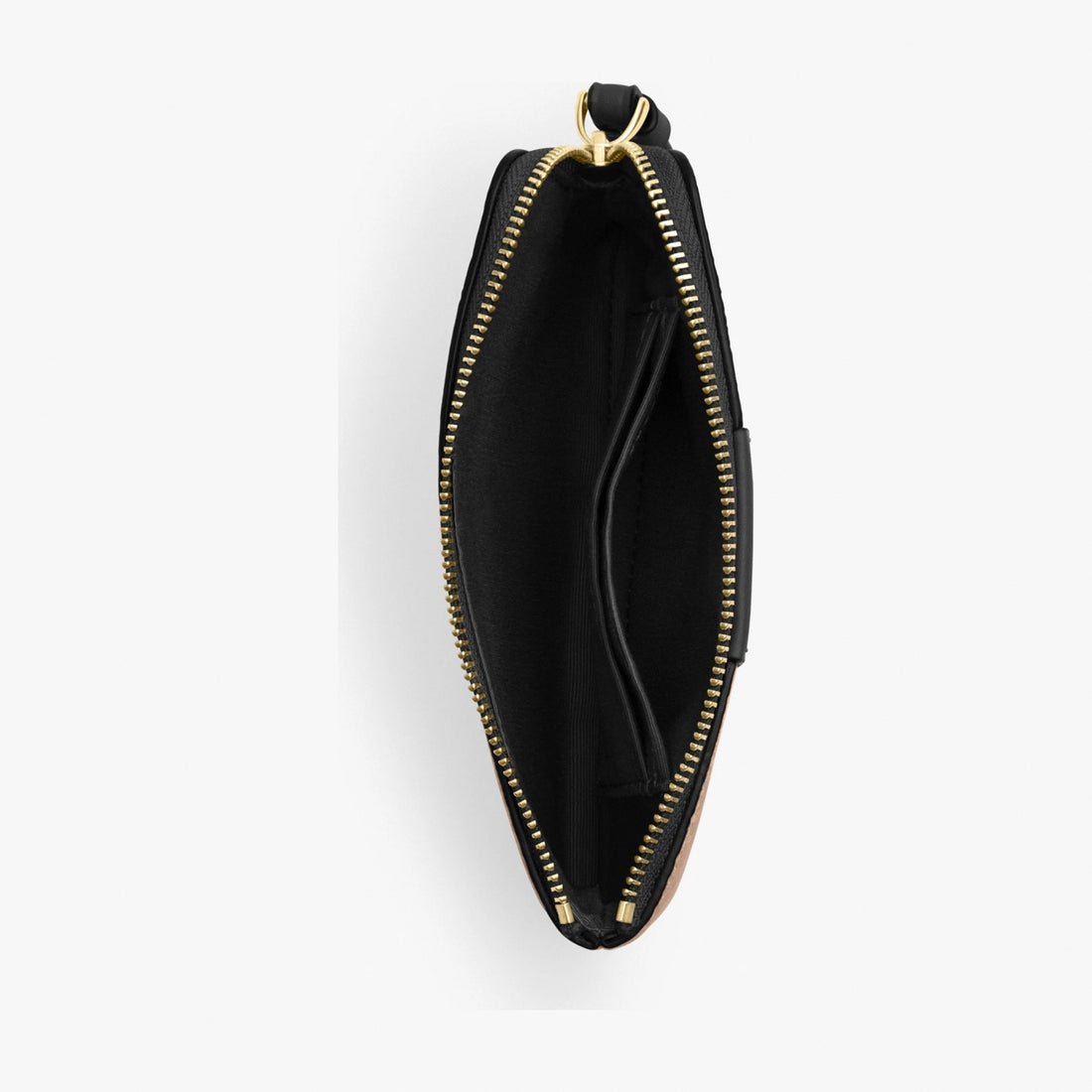 Coach Corner Zip Wristlet In Signature Canvas With Stripe - Gold/Tan/Black