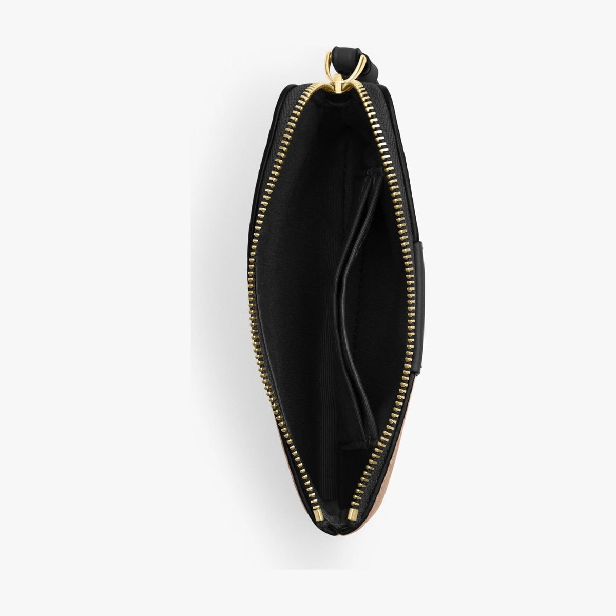 Coach Corner Zip Wristlet In Signature Canvas With Stripe - Gold/Tan/Black