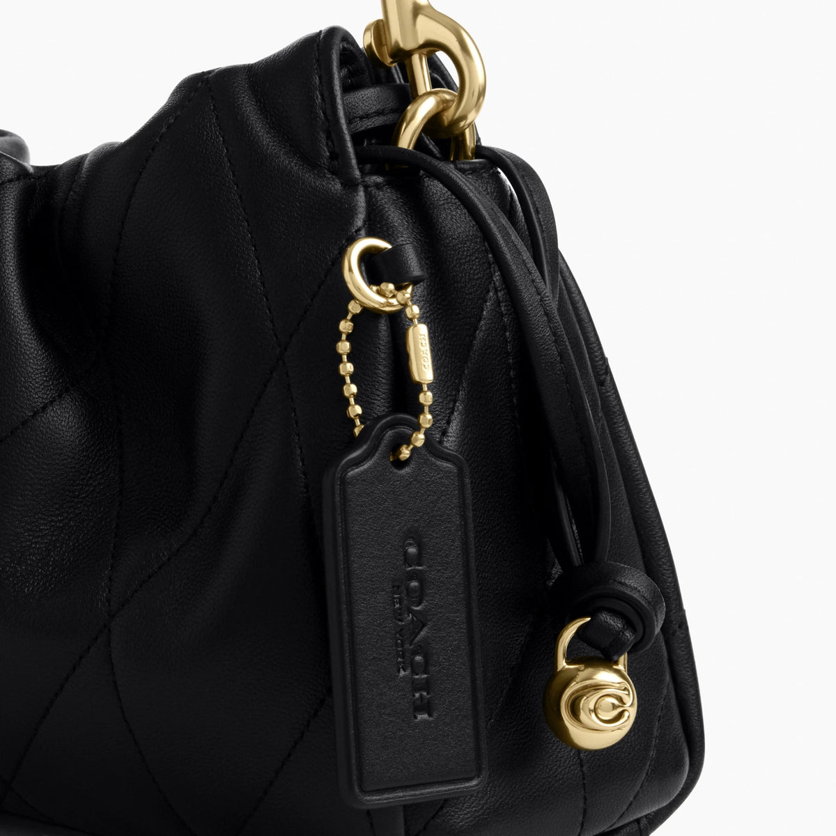 Coach Faye Shoulder Bag With Quilting - Gold/Black