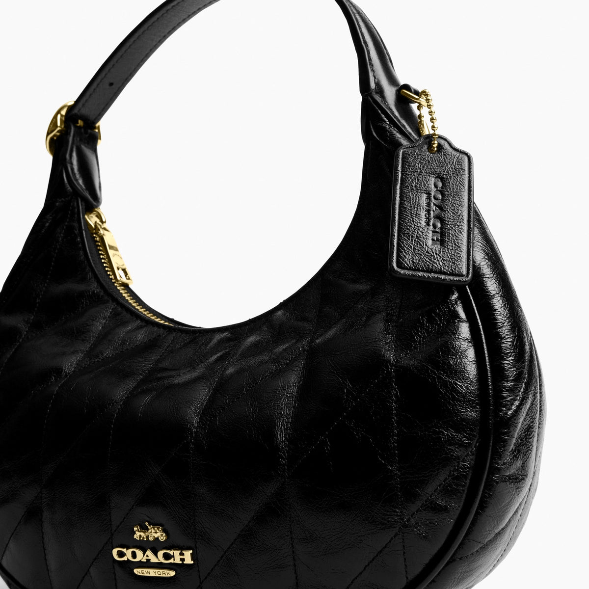 Coach Emily Shoulder Bag With Quilting - Gold/Black