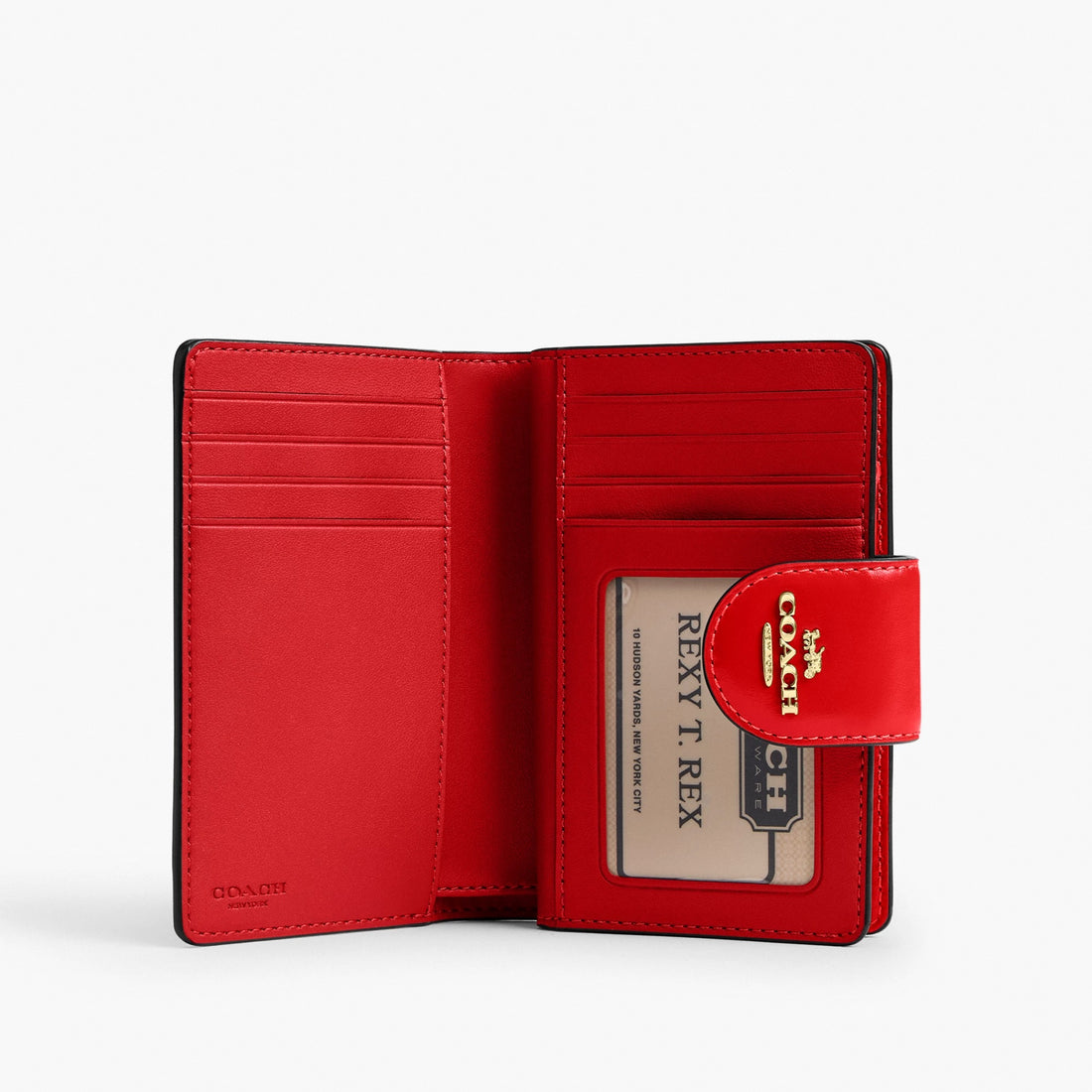Coach Medium Corner Zip Wallet - Gold/Candy Apple