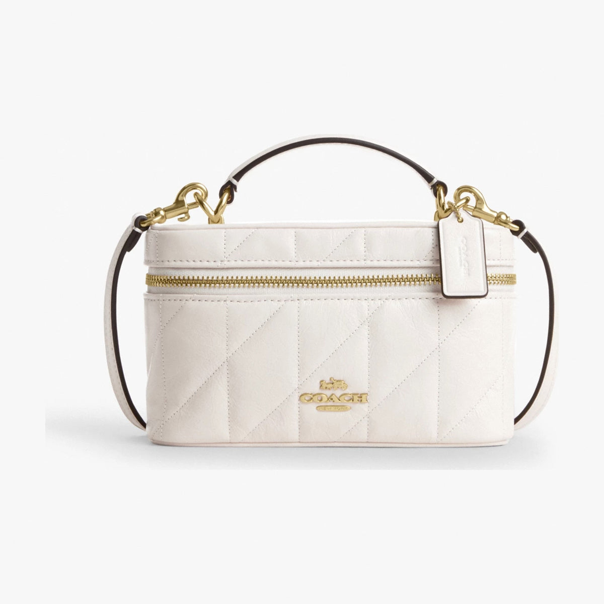 Coach Rainer Crossbody Bag 18 With Quilting - Gold/Chalk