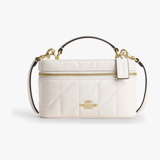 Coach Rainer Crossbody Bag 18 With Quilting - Gold/Chalk