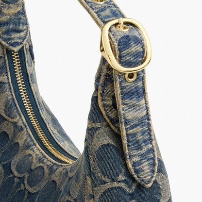 Coach Emily Shoulder Bag In Signature Regenerative Cotton Denim - Gold/Denim
