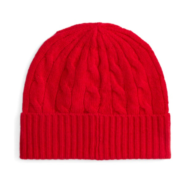 Polo Ralph Lauren Cable-Knit Wool-Cashmere Beanie - RL Red