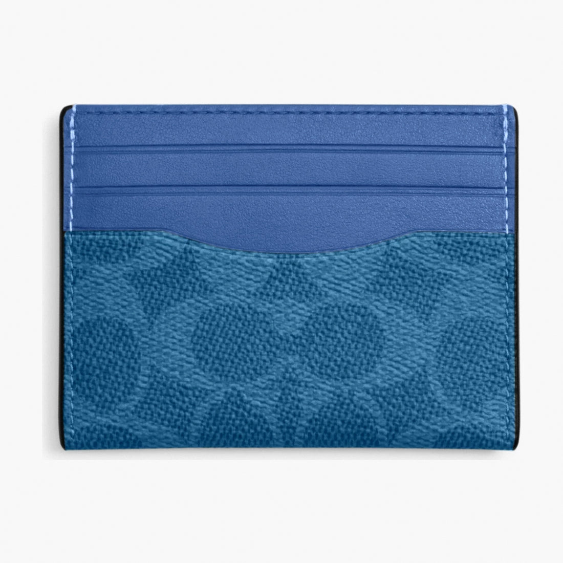 Coach Slim ID Card Case In Signature Canvas - Blue Aqua
