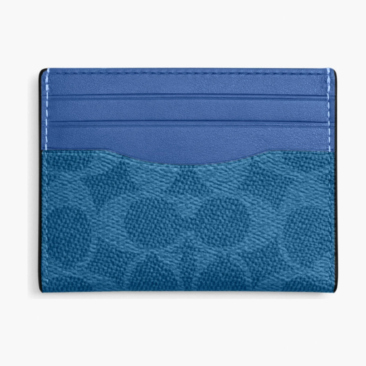 Coach Slim ID Card Case In Signature Canvas - Blue Aqua
