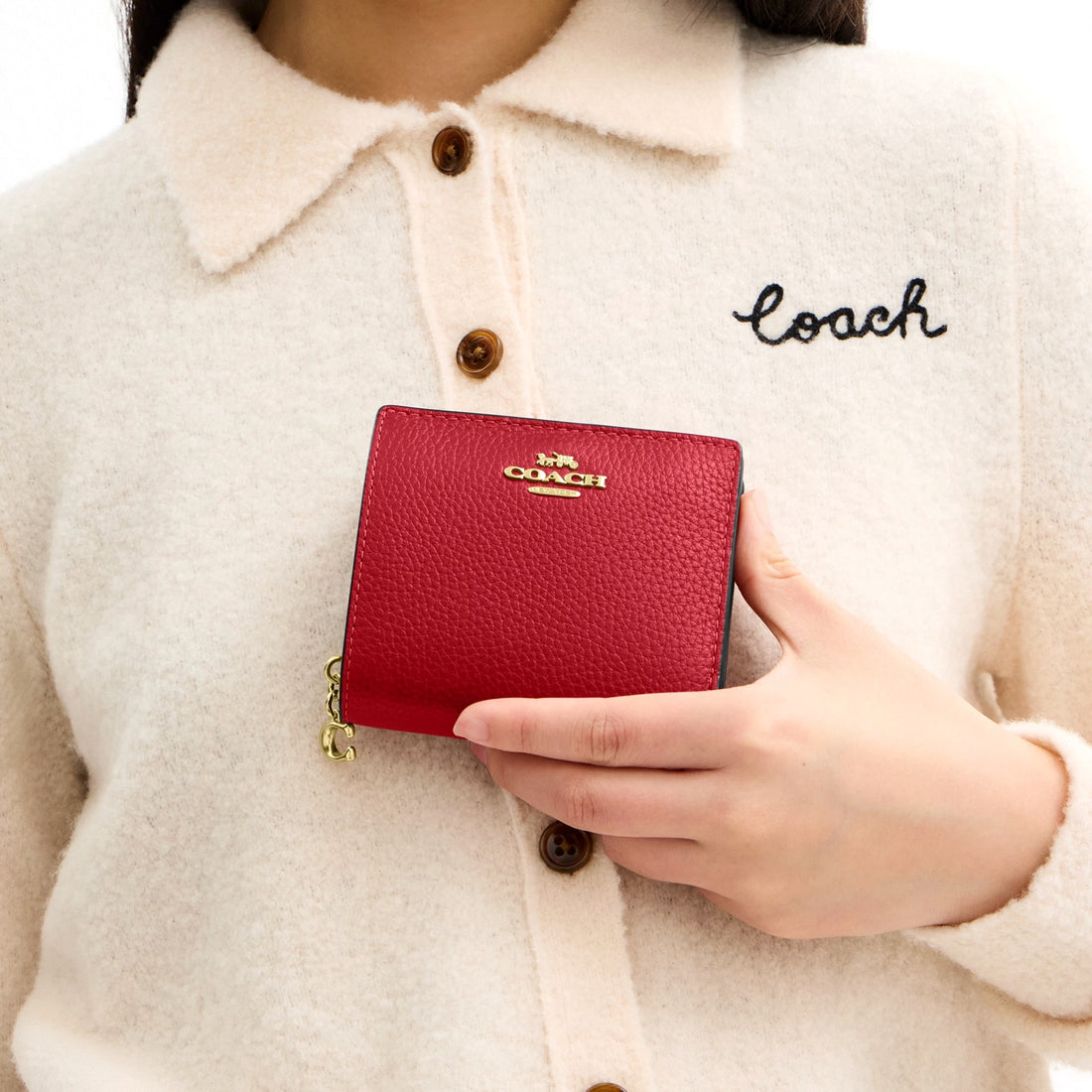 Coach Snap Wallet - Gold/Poppy