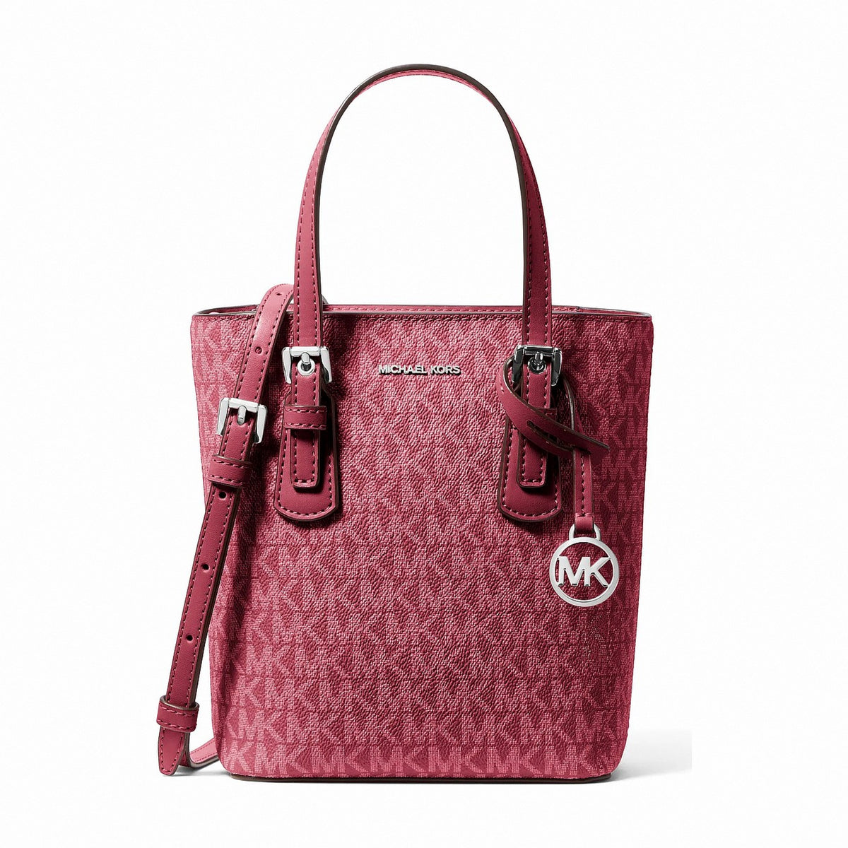 Michael Kors Voyager Extra-Small Signature Logo Convertible Crossbody Bag - MAROON