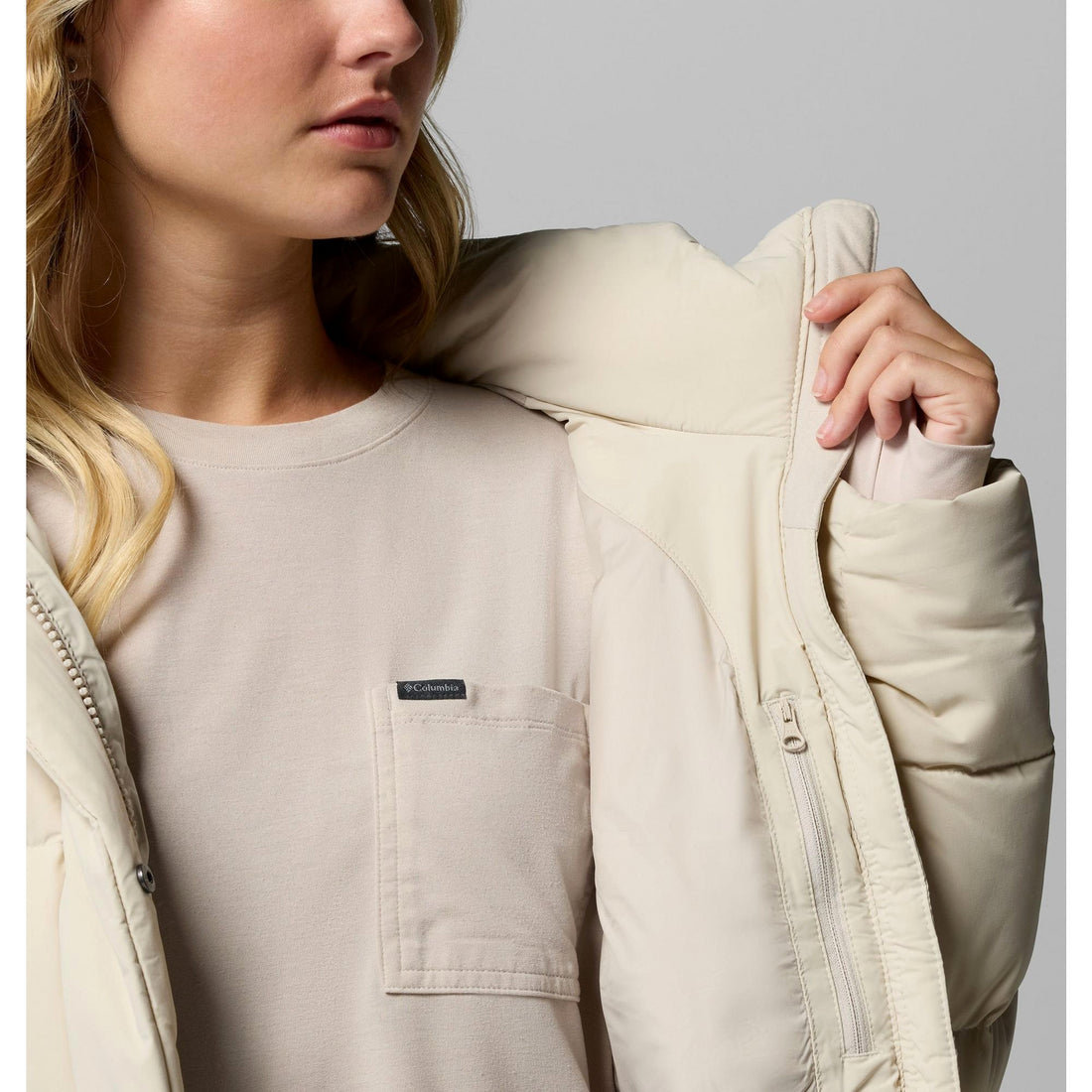 Columbia Women's Amaze Puff Hooded Jacket - Dark Stone