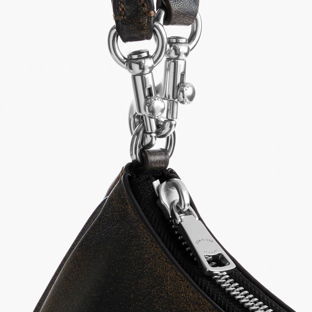 Coach Teri Mini Crossbody Bag In Loved Leather - Silver/Black Brown