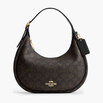 Coach Emily Shoulder Bag In Signature Canvas - Gold/Walnut/Black