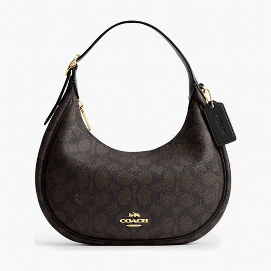 Coach Emily Shoulder Bag In Signature Canvas - Gold/Walnut/Black