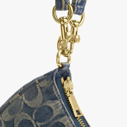 Coach Teri Mini Crossbody Bag In Signature Regenerative Cotton Denim - Gold/Denim