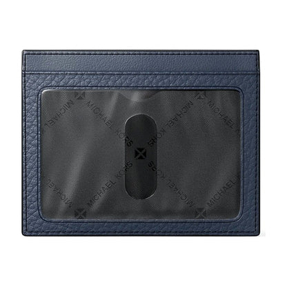 Michael Kors Cooper Pebbled Leather Card Case - NAVY