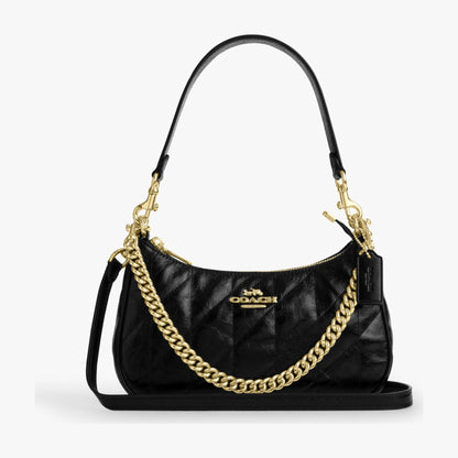 Coach Teri Shoulder Bag With Quilting - Gold/Black