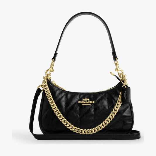 Coach Teri Shoulder Bag With Quilting - Gold/Black