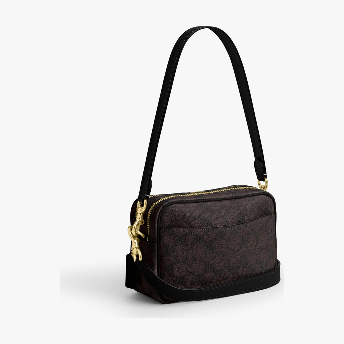 Coach Mini Carey Crossbody Bag In Signature Canvas - Gold/Walnut/Black