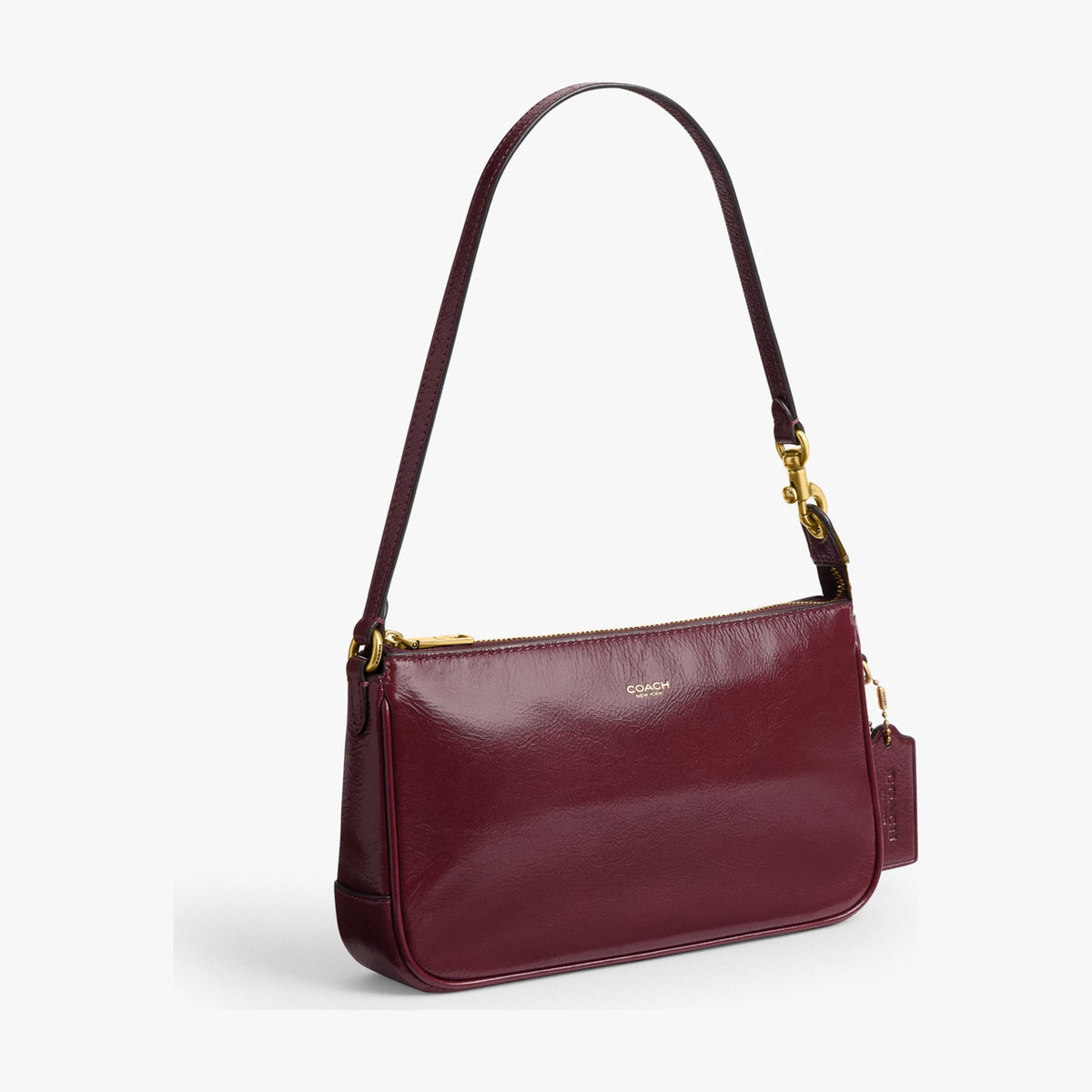 Coach Plaza Bag - Brass/Dark Cherry